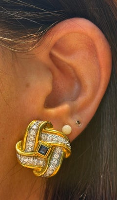 Sapphire and Diamond Earrings