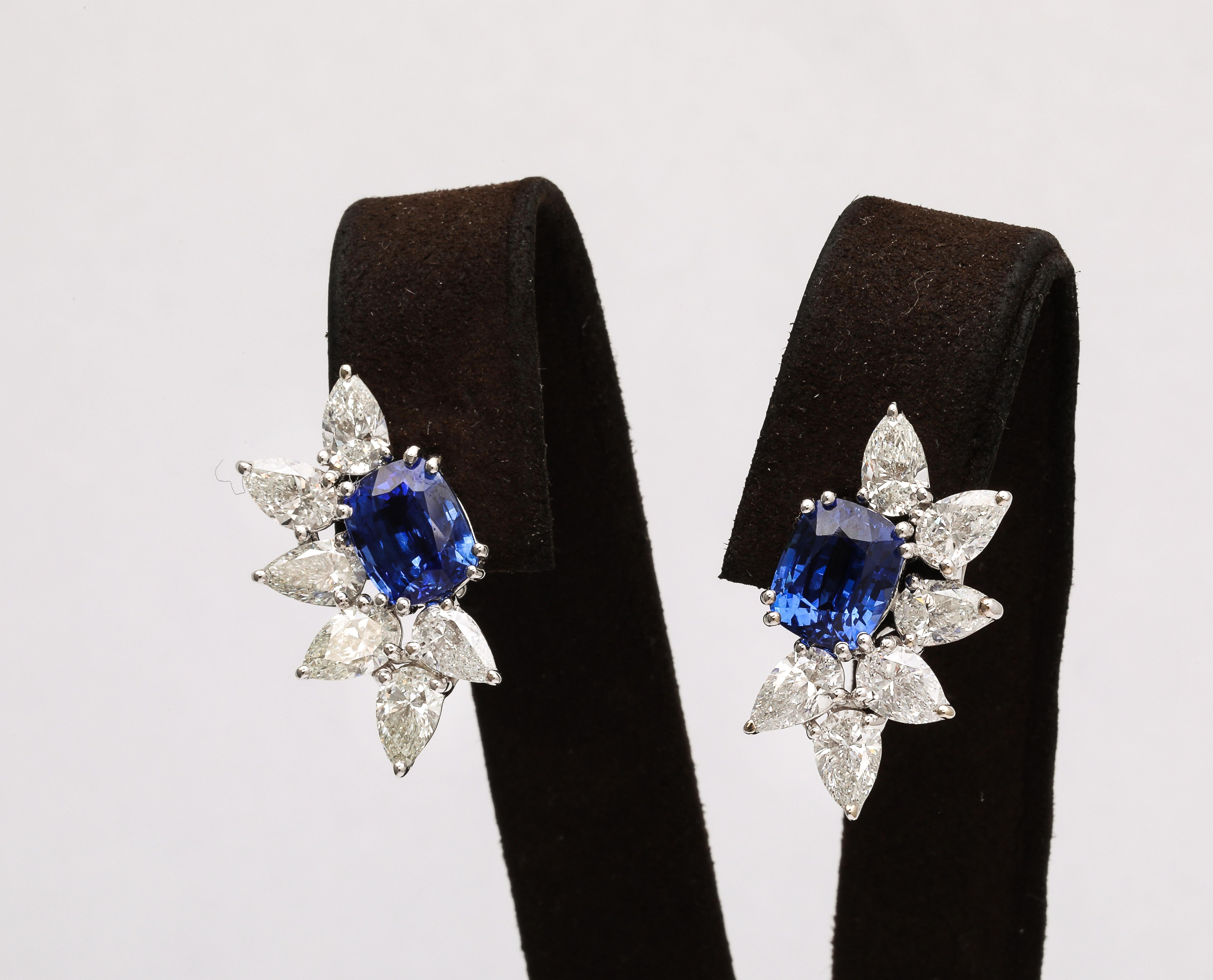 Sapphire and Diamond Earrings In New Condition For Sale In New York, NY