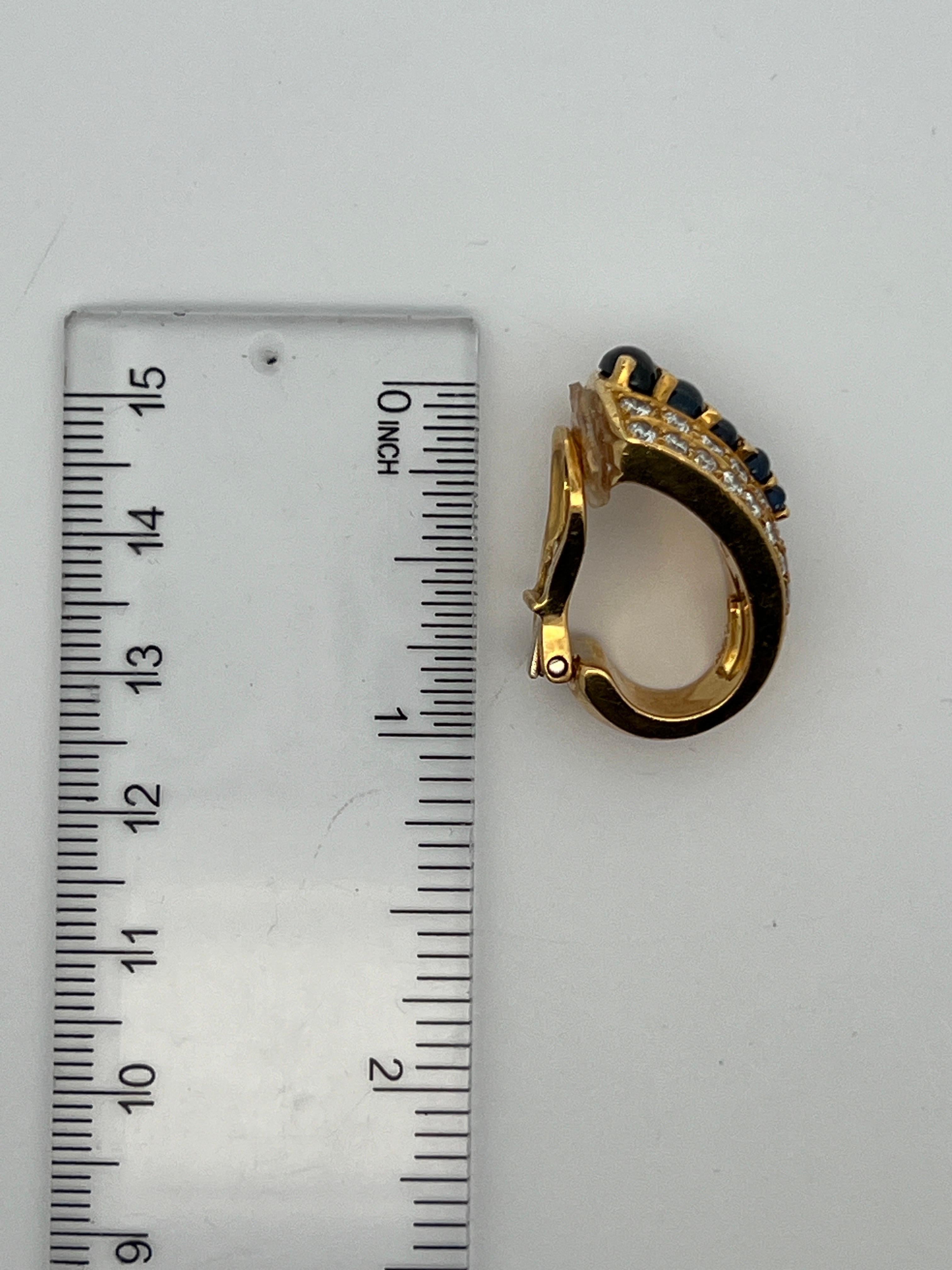 Sapphire and Diamond Earrings In Excellent Condition In New York, NY