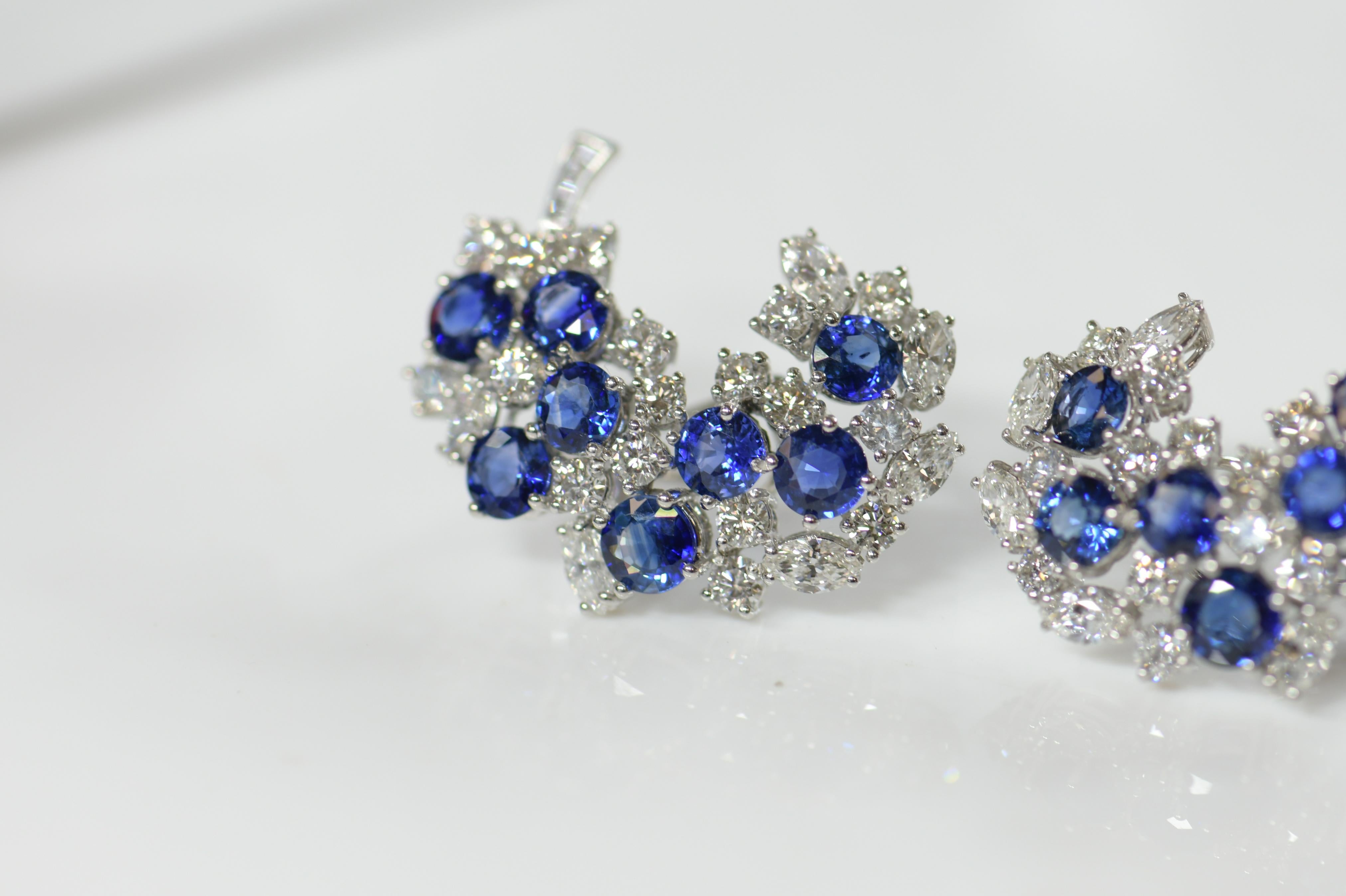 Women's Sapphire and Diamond Earrings For Sale