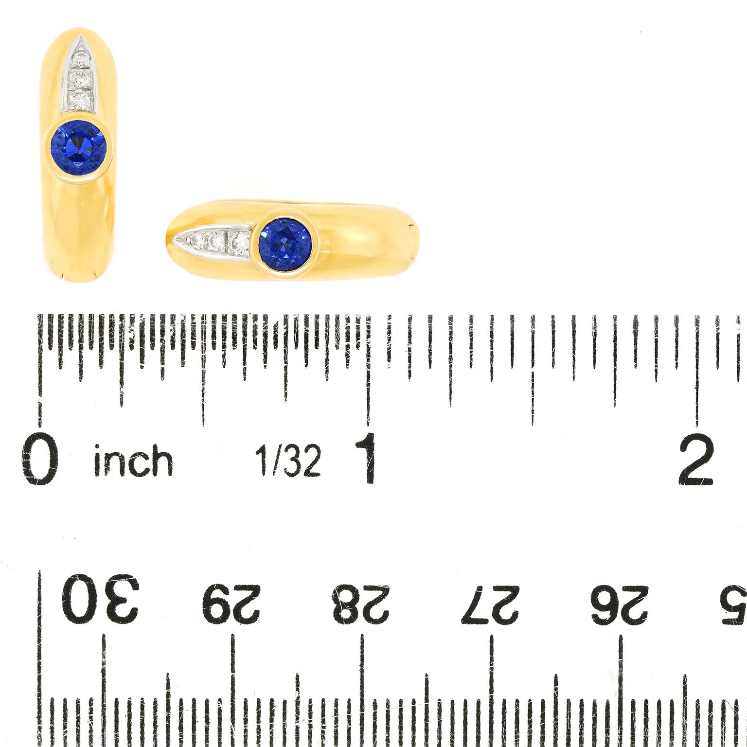 Sapphire and Diamond Earrings in vendita 1