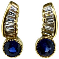 Sapphire and Diamond Earrings