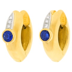 Sapphire and Diamond Earrings