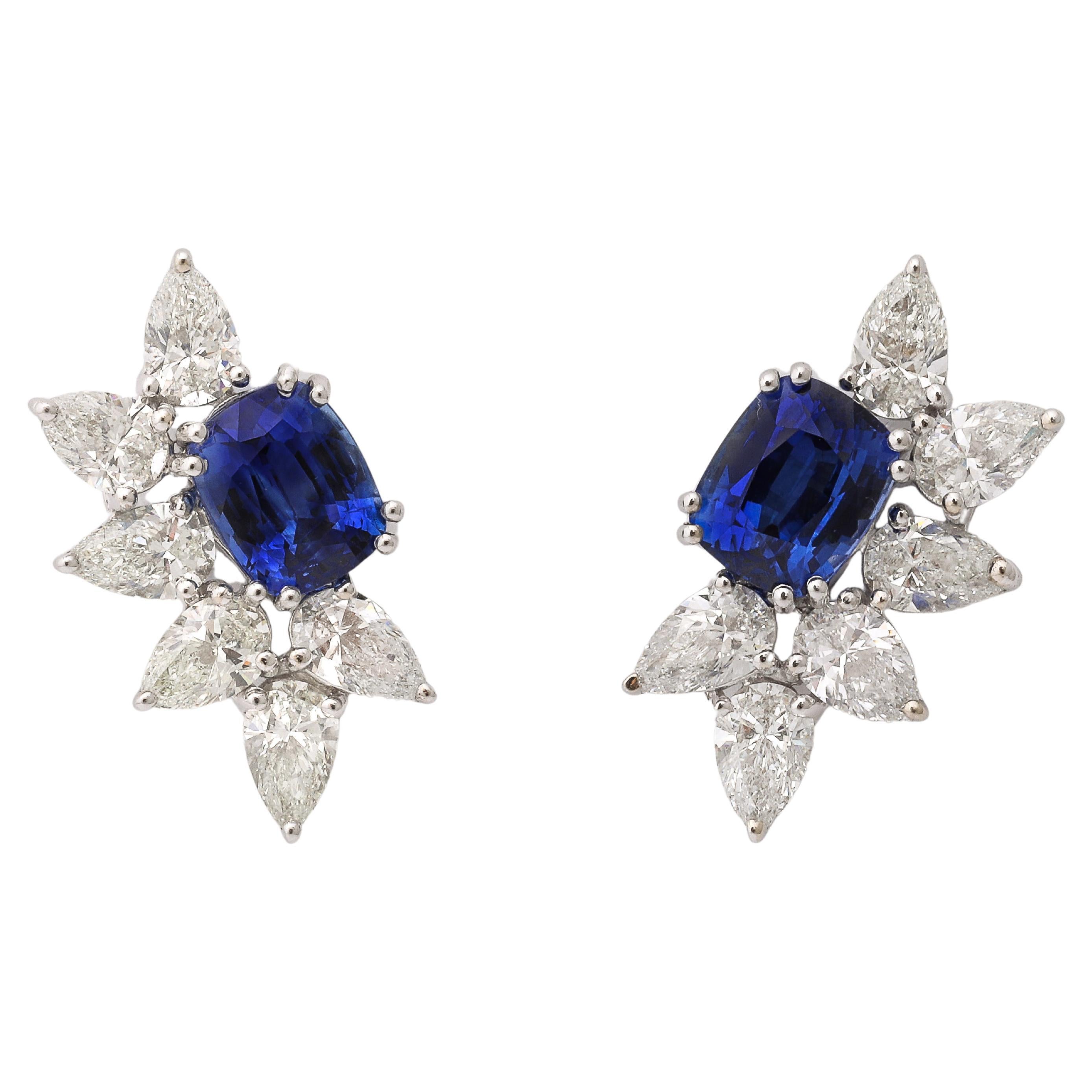 Sapphire and Diamond Earrings