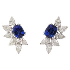 Boucles d'oreilles saphir et diamant
