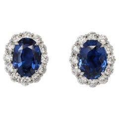 Boucles d'oreilles saphir et diamant