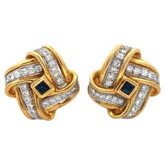 Pendientes de zafiro y diamantes