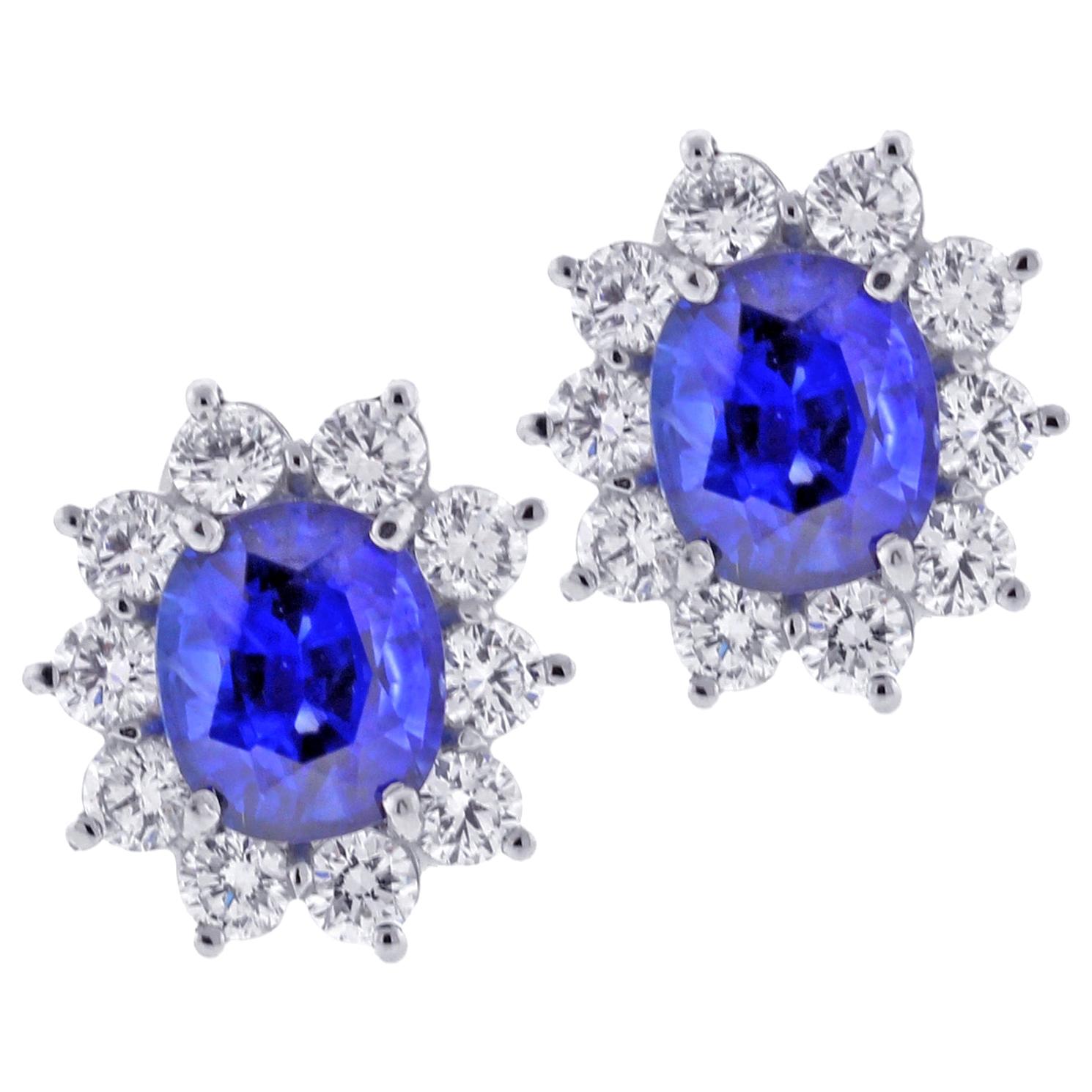 Sapphire and Diamond Earrings from Pampillonia