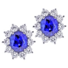 Sapphire and Diamond Earrings from Pampillonia