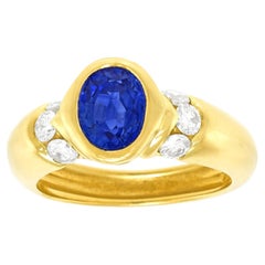 Sapphire and Diamond Eighties Ring