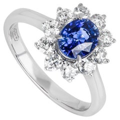 White Gold Sapphire & Diamond Dress Ring 1.67ct