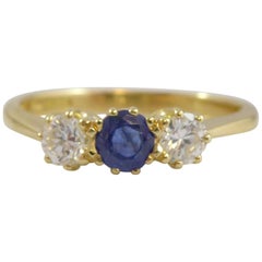Sapphire and Diamond Engagement Ring, 18 Carat Gold and Platinum