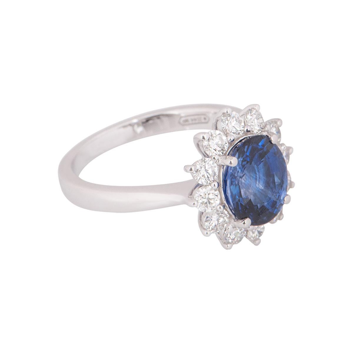 Women's Sapphire and Diamond Engagement Ring