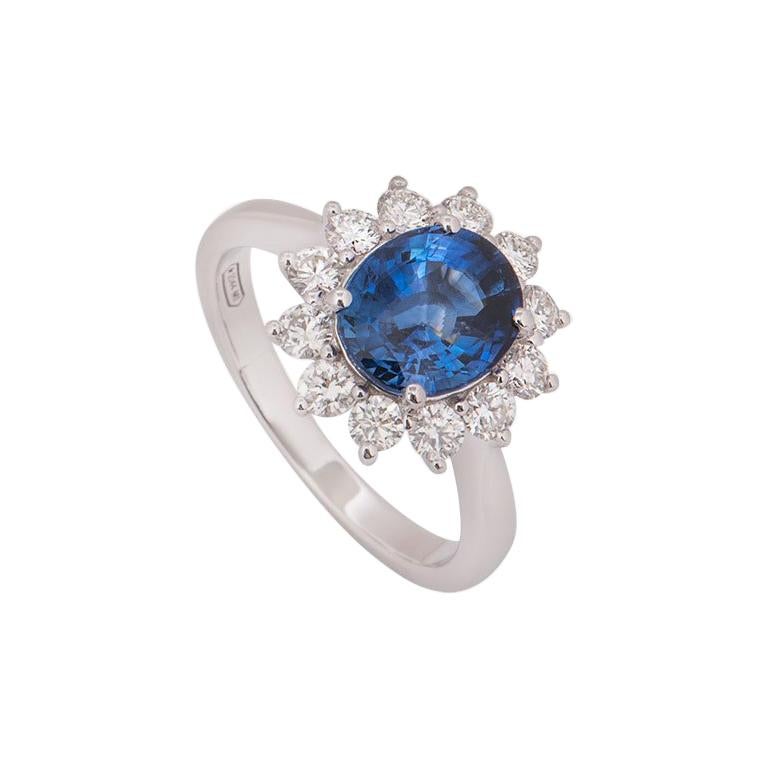 Sapphire and Diamond Engagement Ring