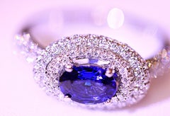 Sapphire and Diamond Engagement Ring or Right Hand Fashion Ring