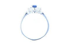 Sapphire and Diamond Engagement Ring 'Side Diamonds'