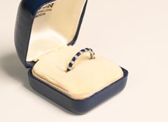 Sapphire and Diamond Eternity Band. Alternating Cabochon and Round Wedding Ring