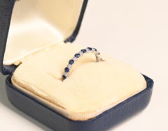 Sapphire and Diamond Eternity Band. Alternating Round Cut stones Platinum 2.00mm
