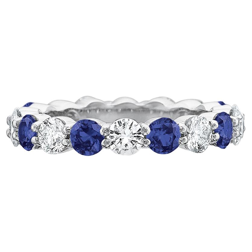 Sapphire and Diamond Eternity Band For Sale