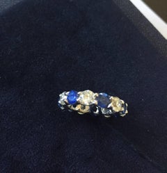 Sapphire and Diamond Eternity Platinum Ring