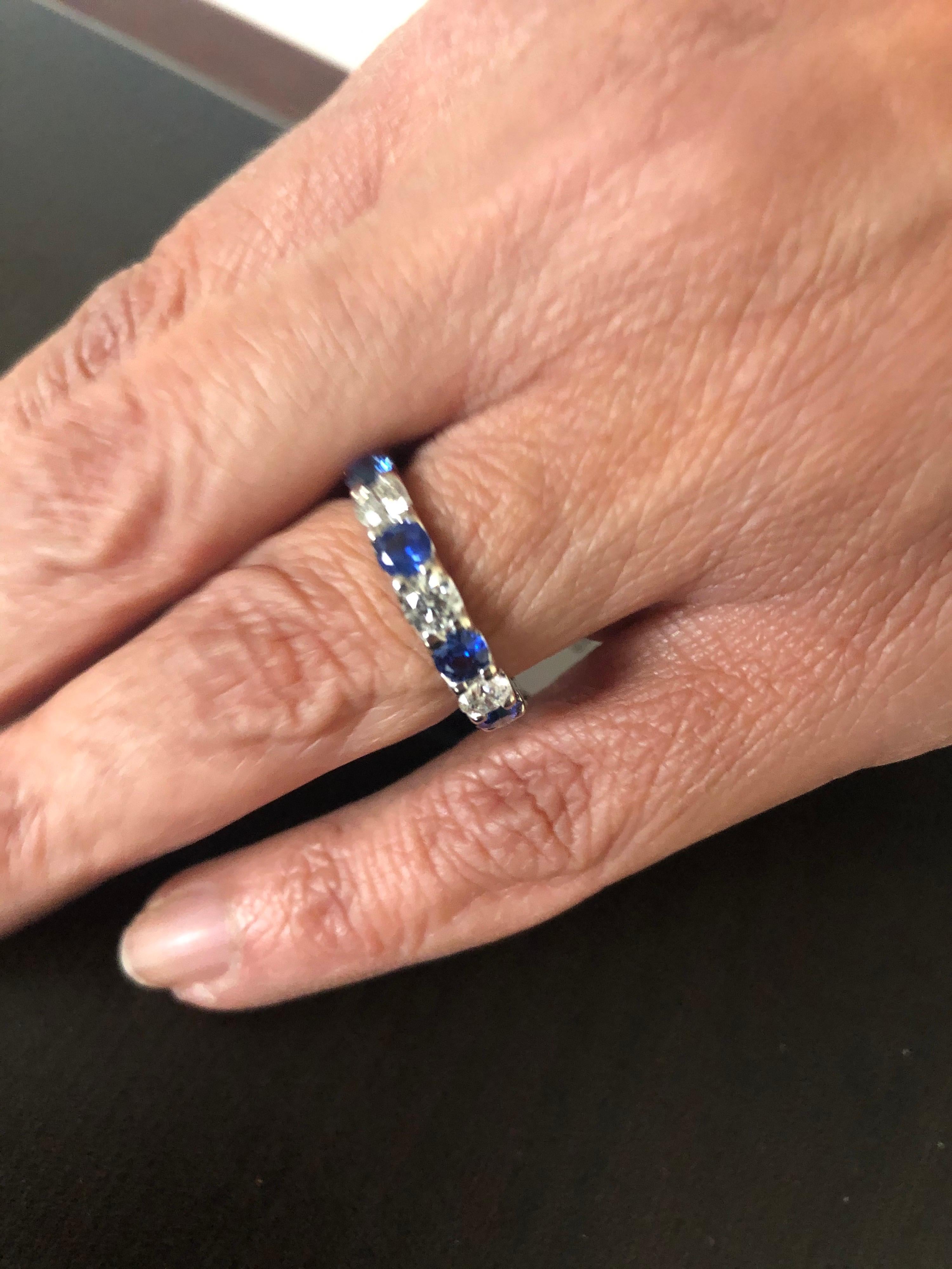 eternity ring sapphire diamond white gold