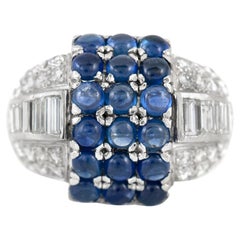 3.50 Carat Sapphire and 2.50 Carat Diamond Fashion Ring