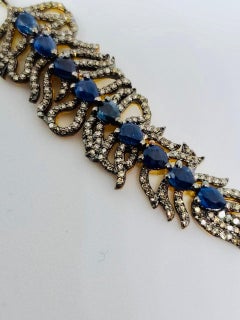 Sapphire and Diamond Feather Earrings