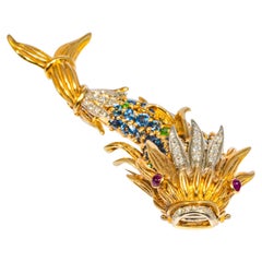 Sapphire and Diamond Fish Clip Brooch by Jean Schlumberger, Tiffany & Co.