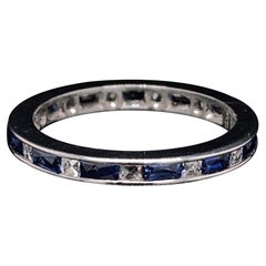 Sapphire and Diamond Full Eternity Ring Platinum