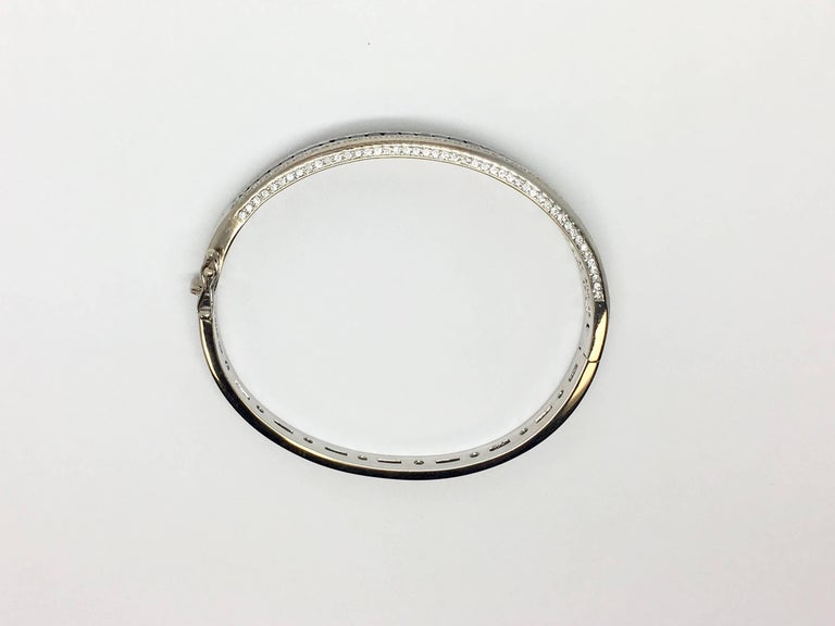 Sapphire and Diamond Gold Bangle Bracelet For Sale at 1stDibs ...