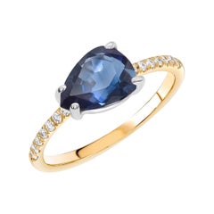 Sapphire and Diamond Gold Cocktail Cluster Ring Weighing 2.45 Carats