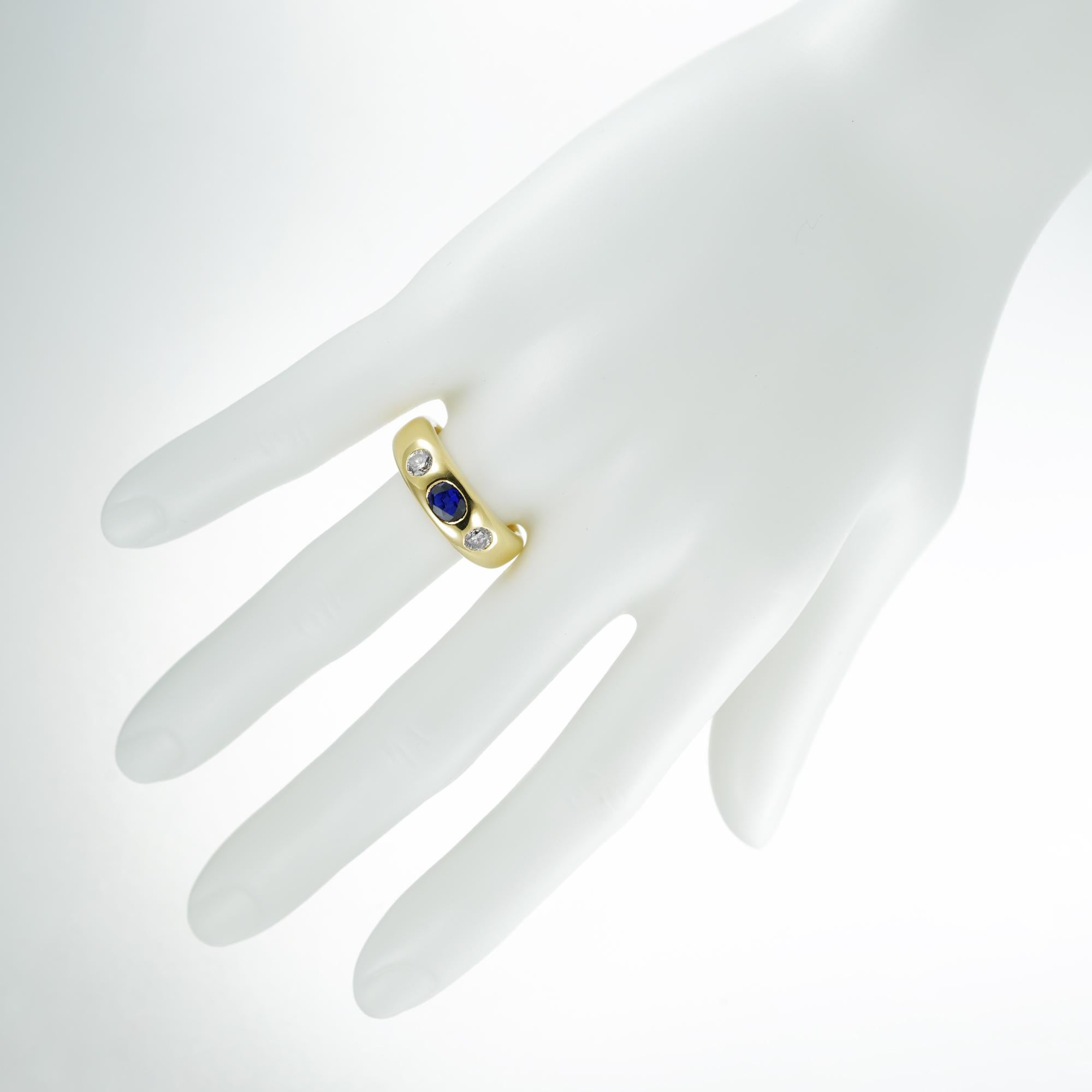 Zigeunerring mit Saphir und Diamant aus Gold 1