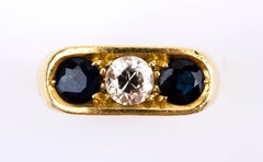 Sapphire and Diamond Gold Ring