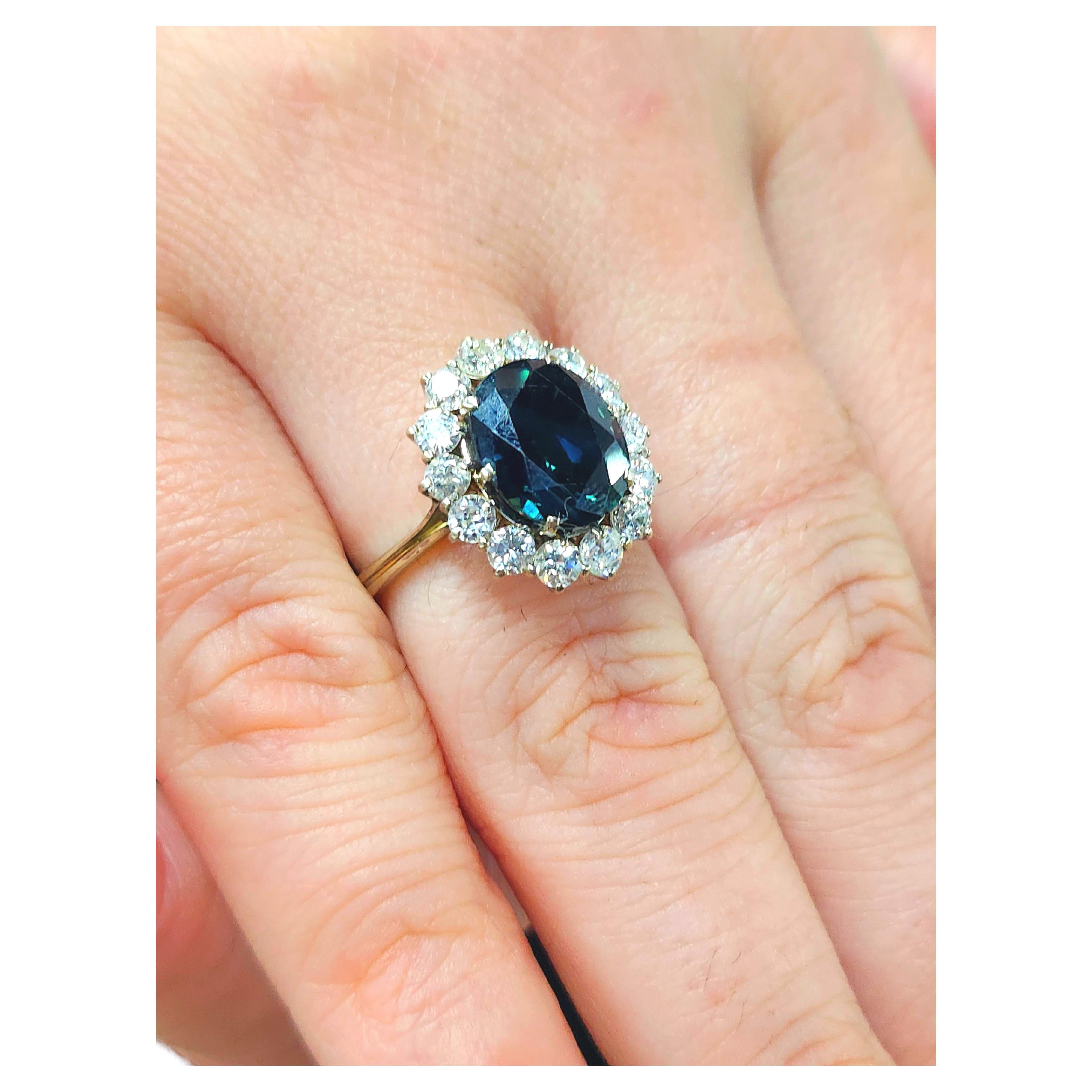Sapphire And Diamond Gold Ring For Sale 1