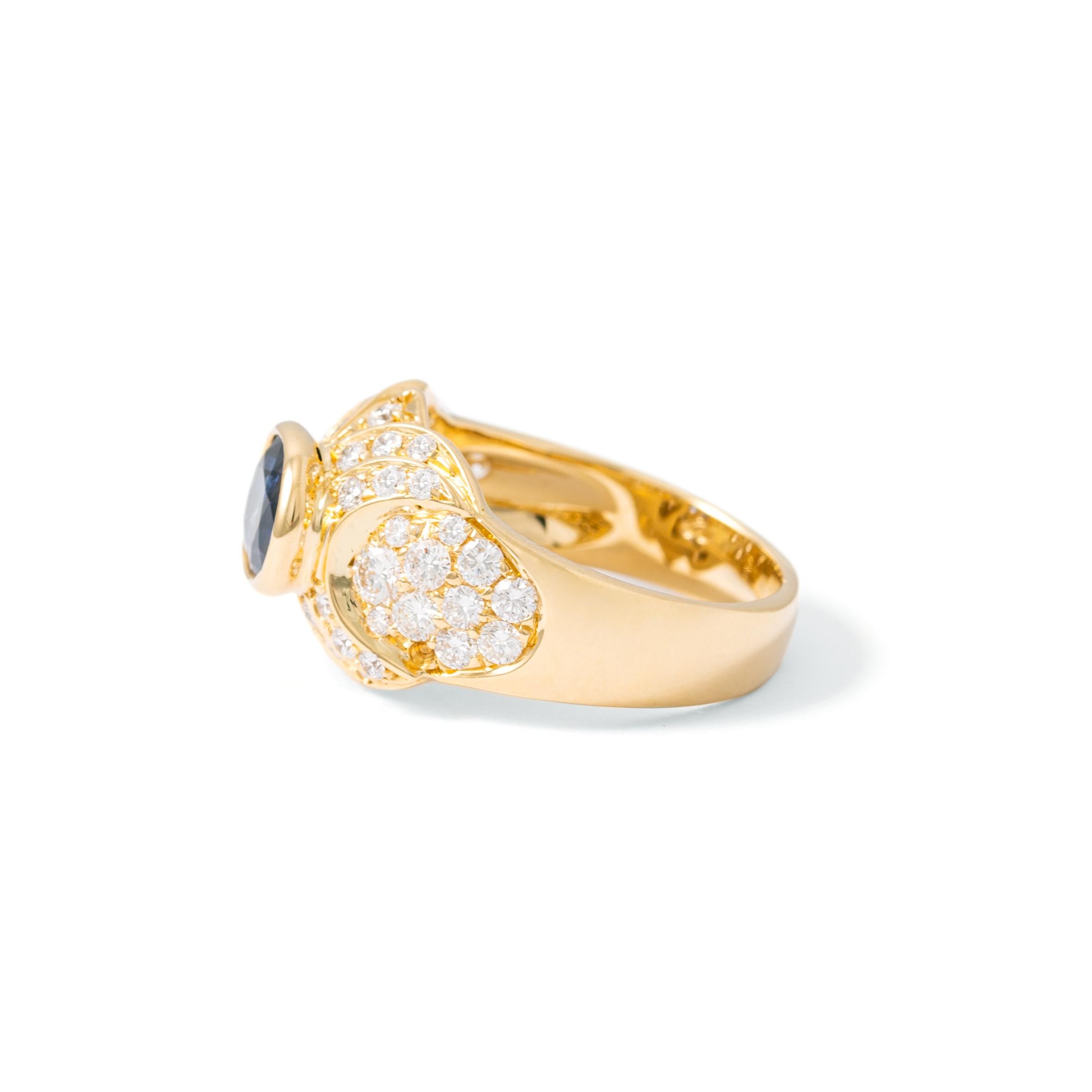 Bague en or avec saphirs et diamants Neuf - En vente à Geneva, CH