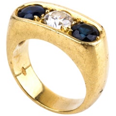 Sapphire and Diamond Gold Ring