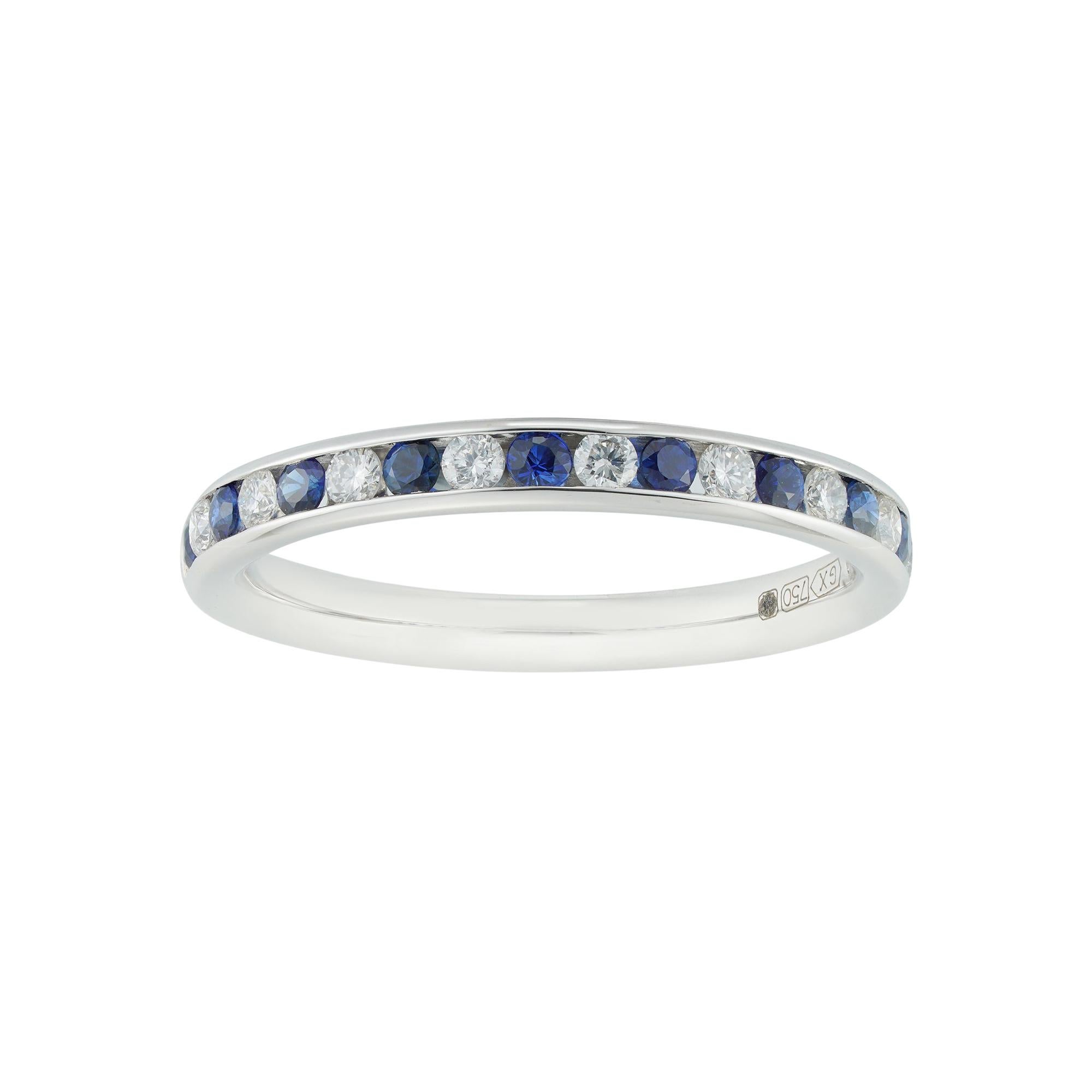 Sapphire and Diamond Half-Eternity Ring