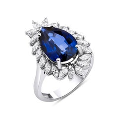 Sapphire And Diamond Halo 8.14ct Ring