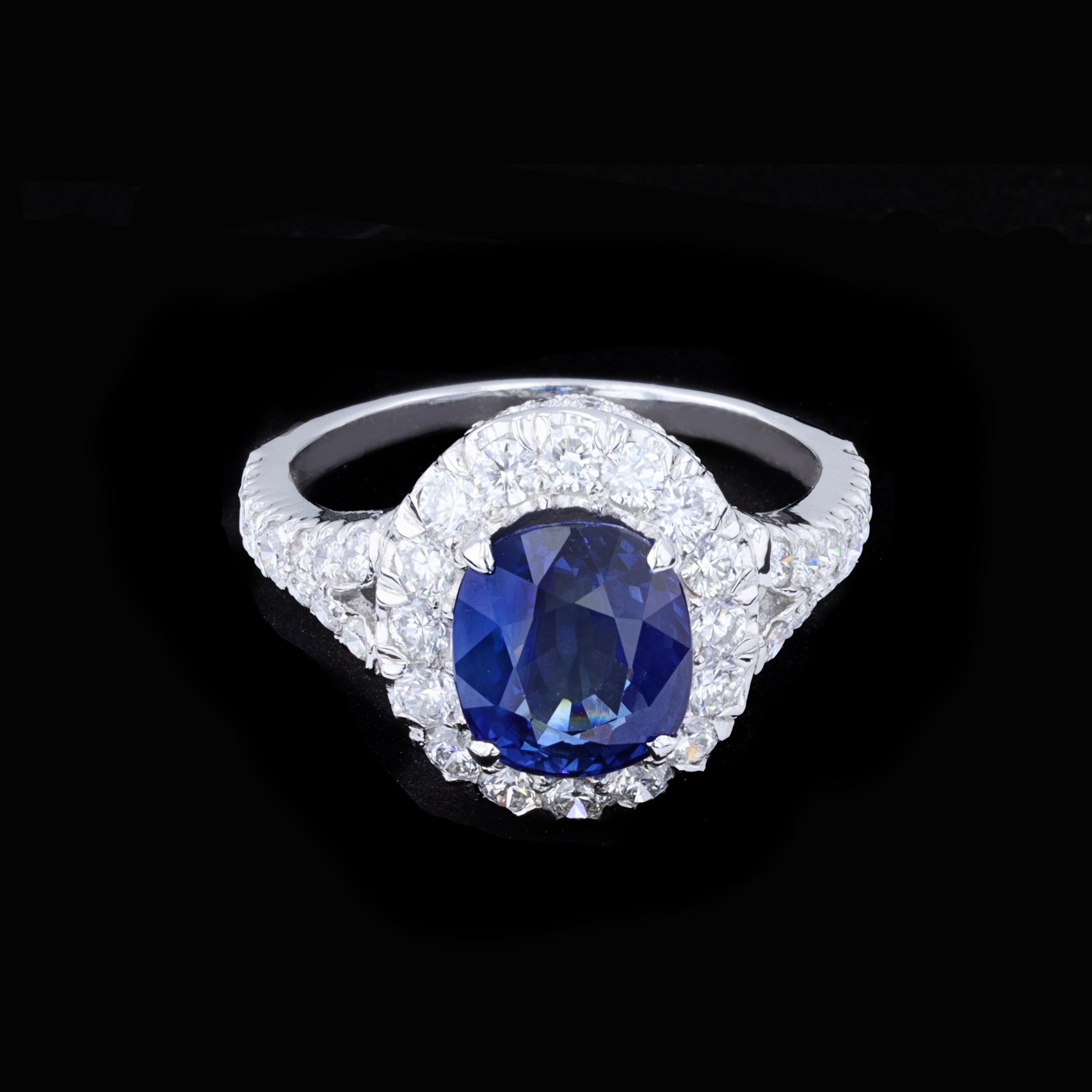 Women's Sapphire and Diamond Halo Ring