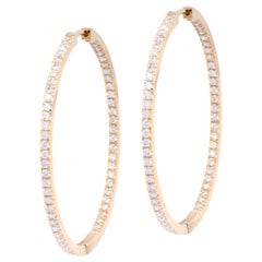 Sapphire and Diamond Hoop Earrings