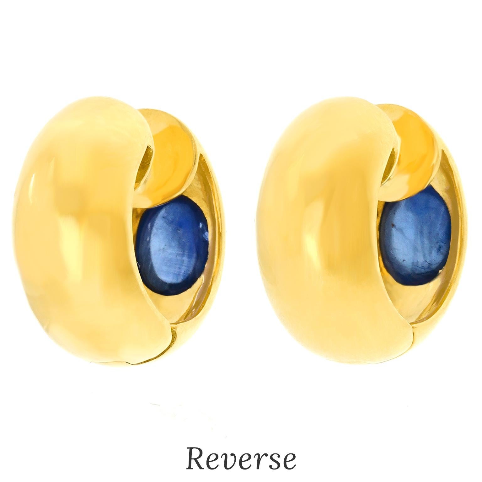 Sapphire and Diamond Huggie Earrings 3