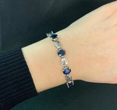 Sapphire and Diamond Link Bracelet