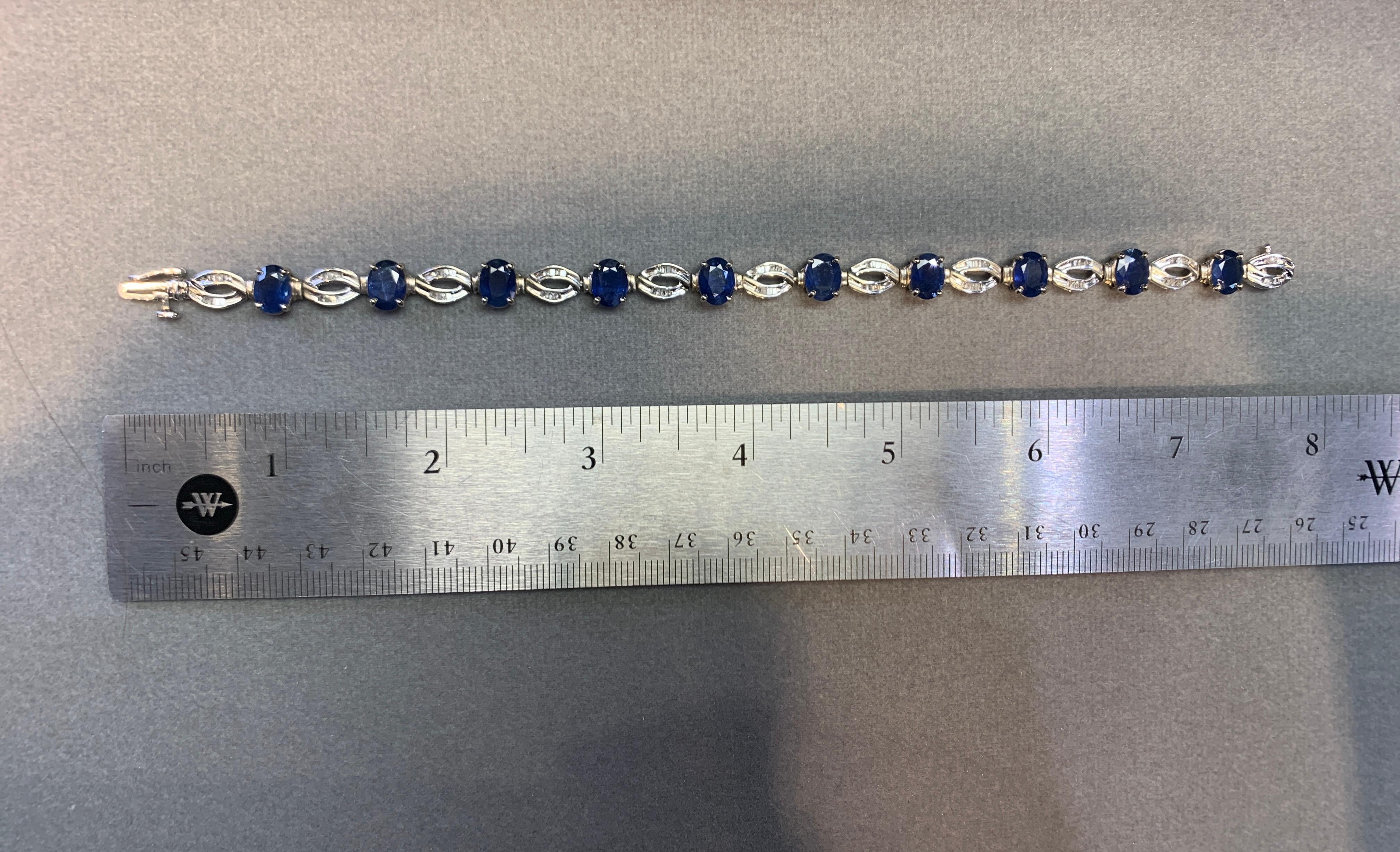 Sapphire and Diamond Link Bracelet In Excellent Condition For Sale In New York, NY