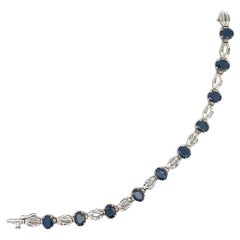 Vintage Sapphire and Diamond Link Bracelet