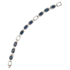 Vintage Sapphire and Diamond Link Bracelet 