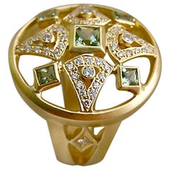 Sapphire and Diamond Mandala Ring