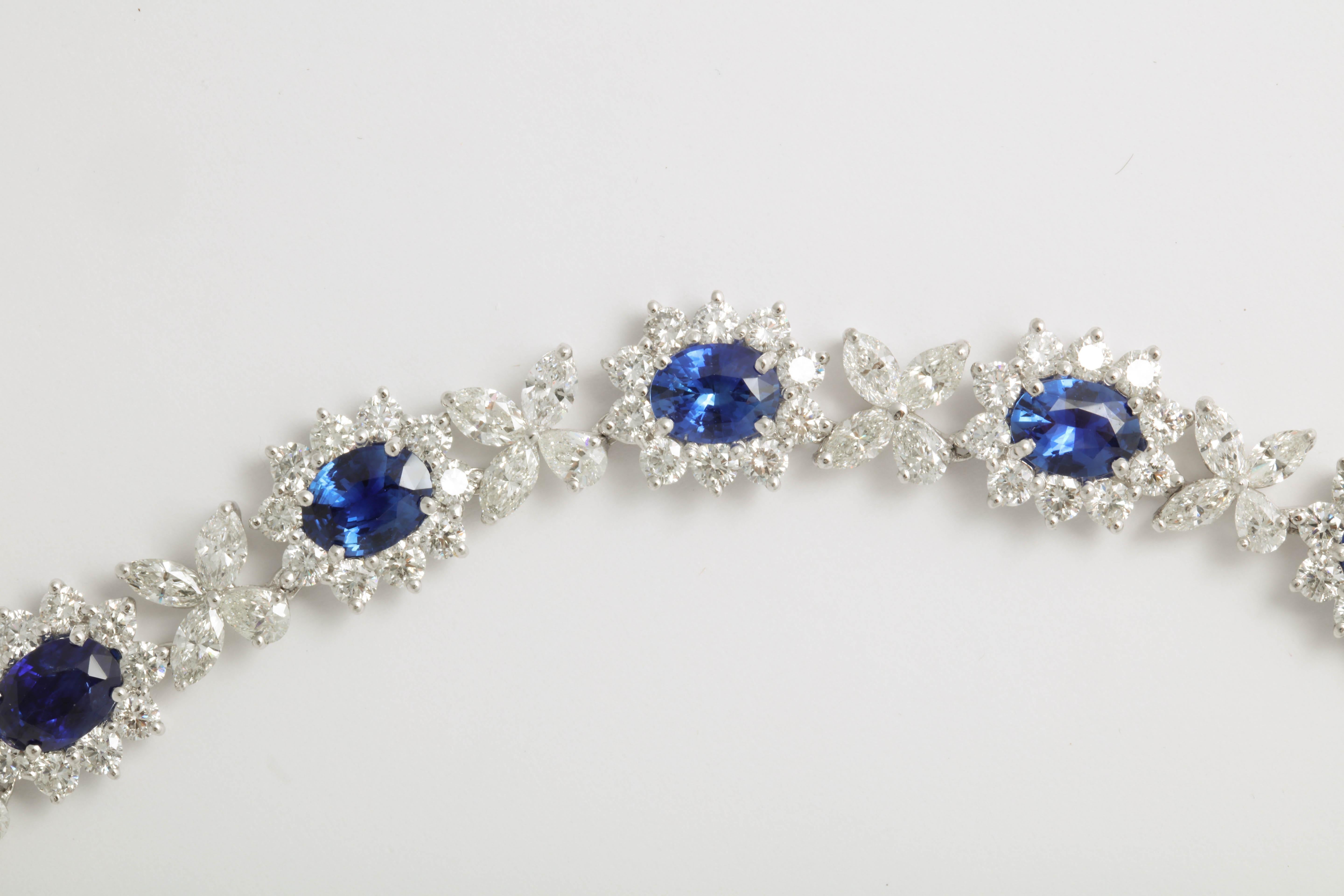 diamond and blue sapphire necklace