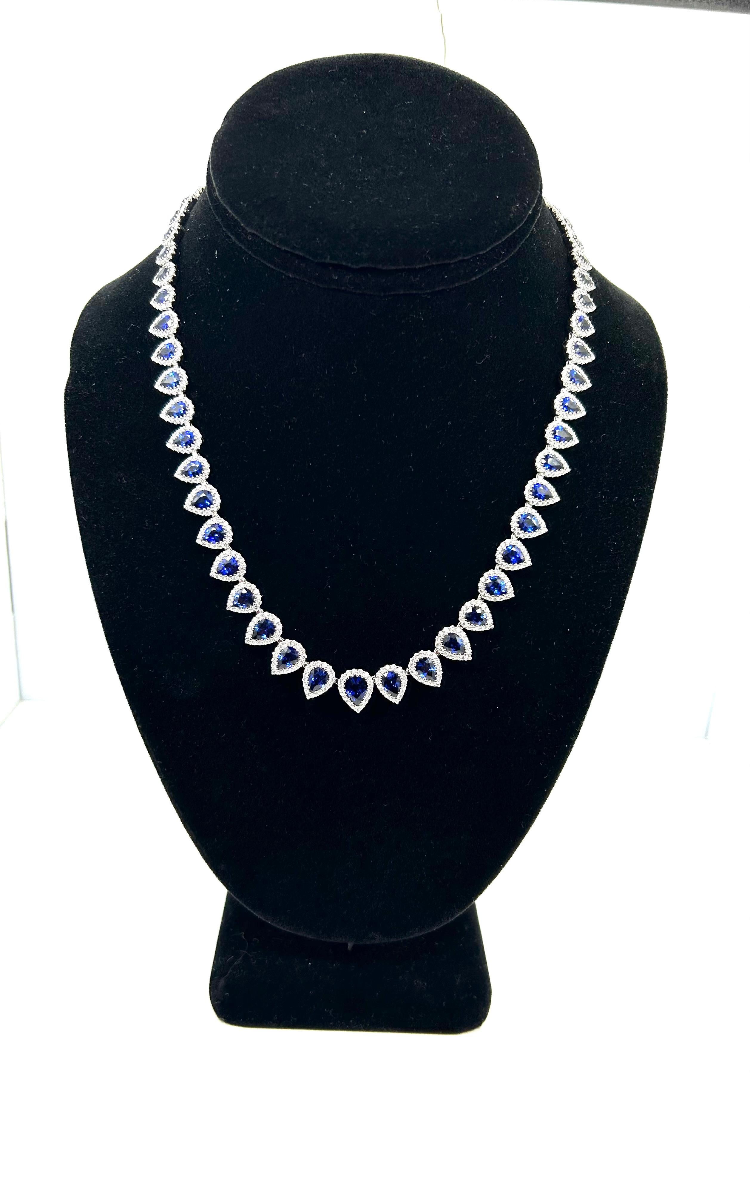 Collier de saphirs et diamants Bon état - En vente à Sausalito, CA