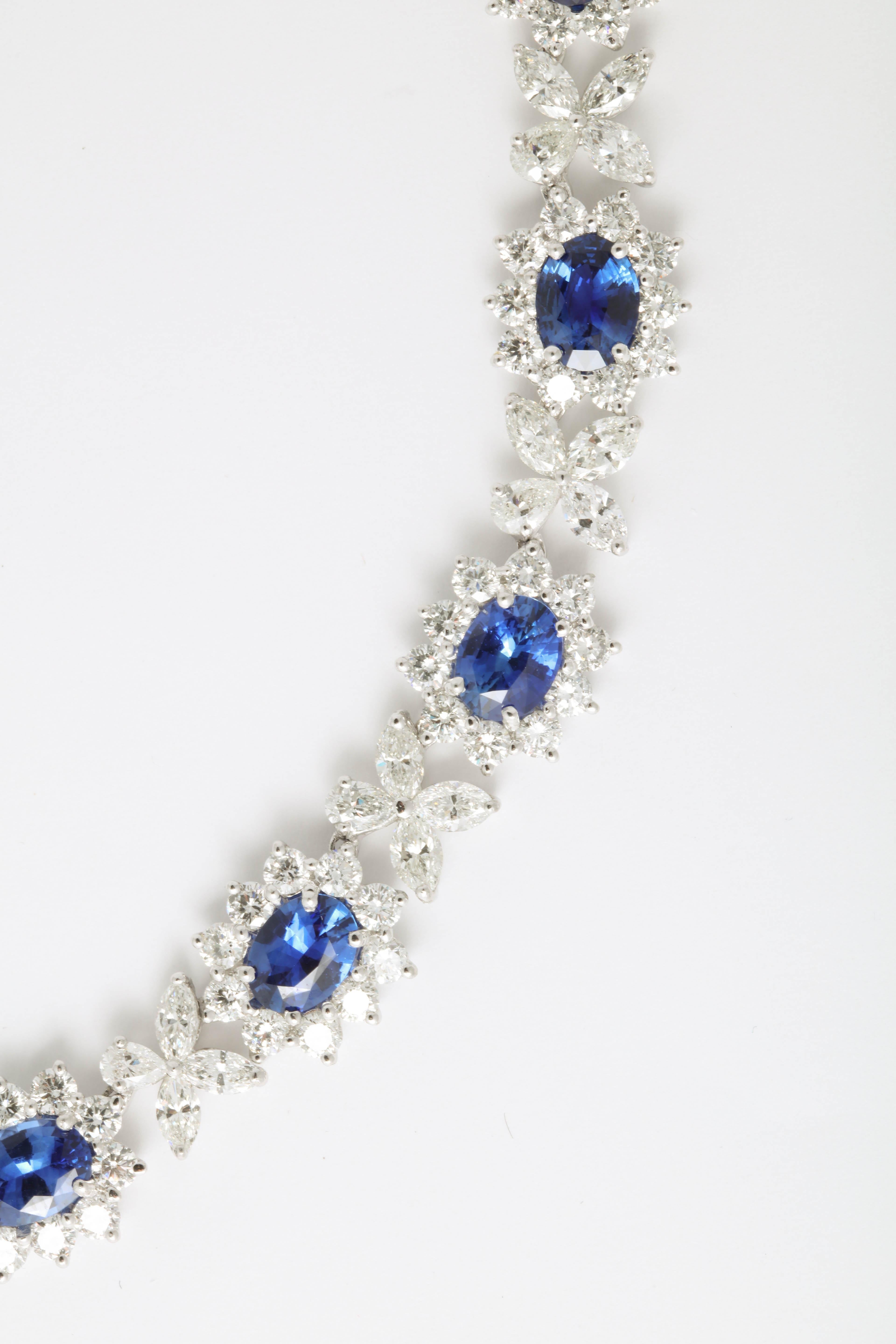 blue sapphire diamond necklace
