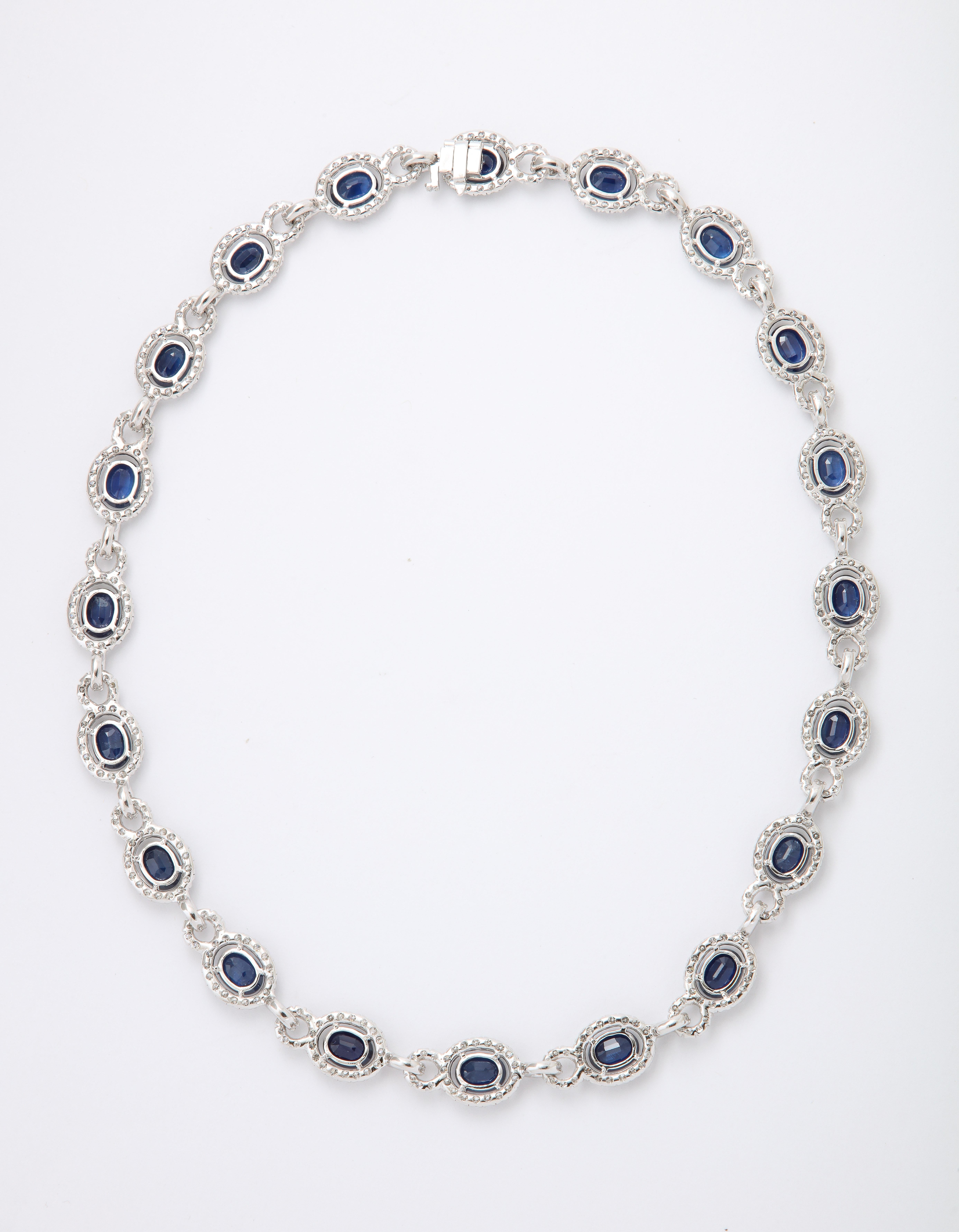 Sapphire and Diamond Necklace  For Sale 1